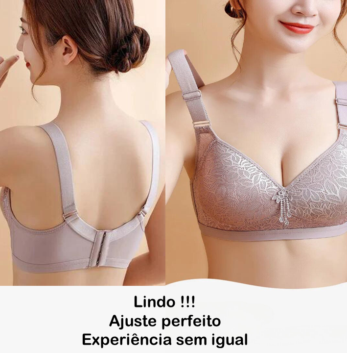 Sutiã sexy de ultra sustentação, grande, confortável, respirável, sem anel de aço, sutiã fino, copo ajustável, push up - FRETE GRÁTIS