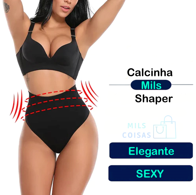 Calcinha Feminina Mils Shaper - cintura alta, modeladora, controle de barriga, emagrecimento - FRETE GRÁTIS